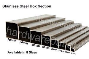 stainless steel box section sizes